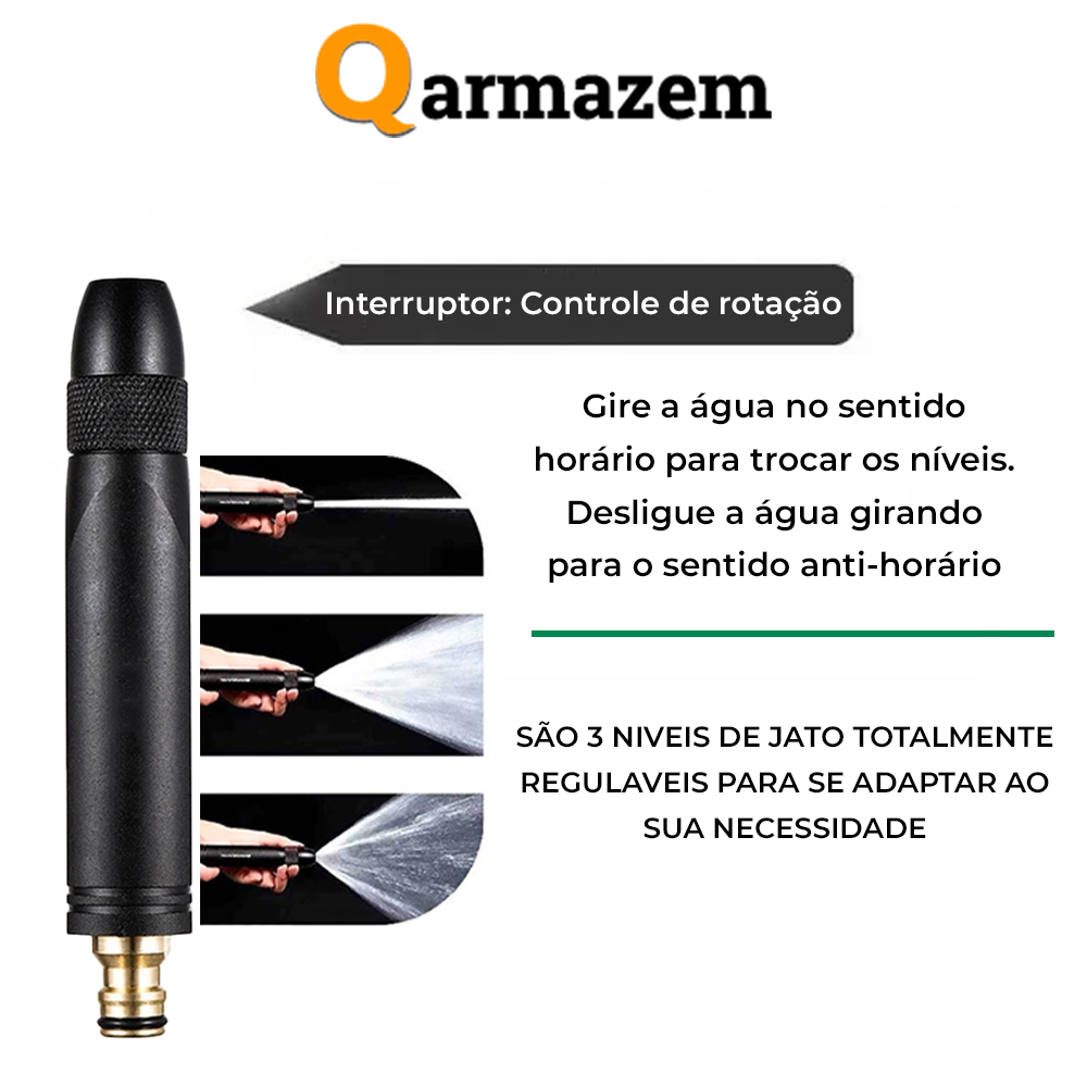 Bico de Mangueira Alta Pressão - Três Níveis de Jato