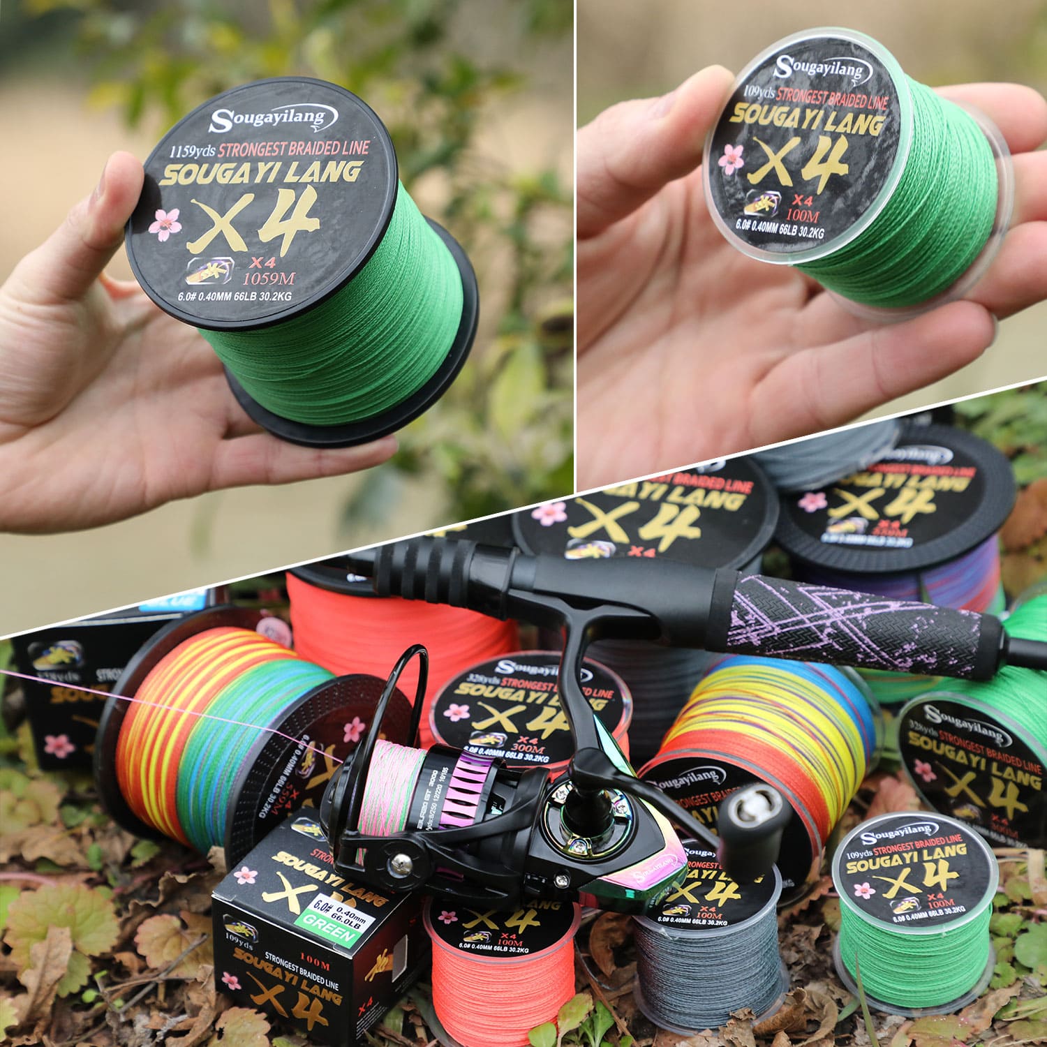 Linha Multifilamento Sougayilang 100m / 300m Com 5 Cores