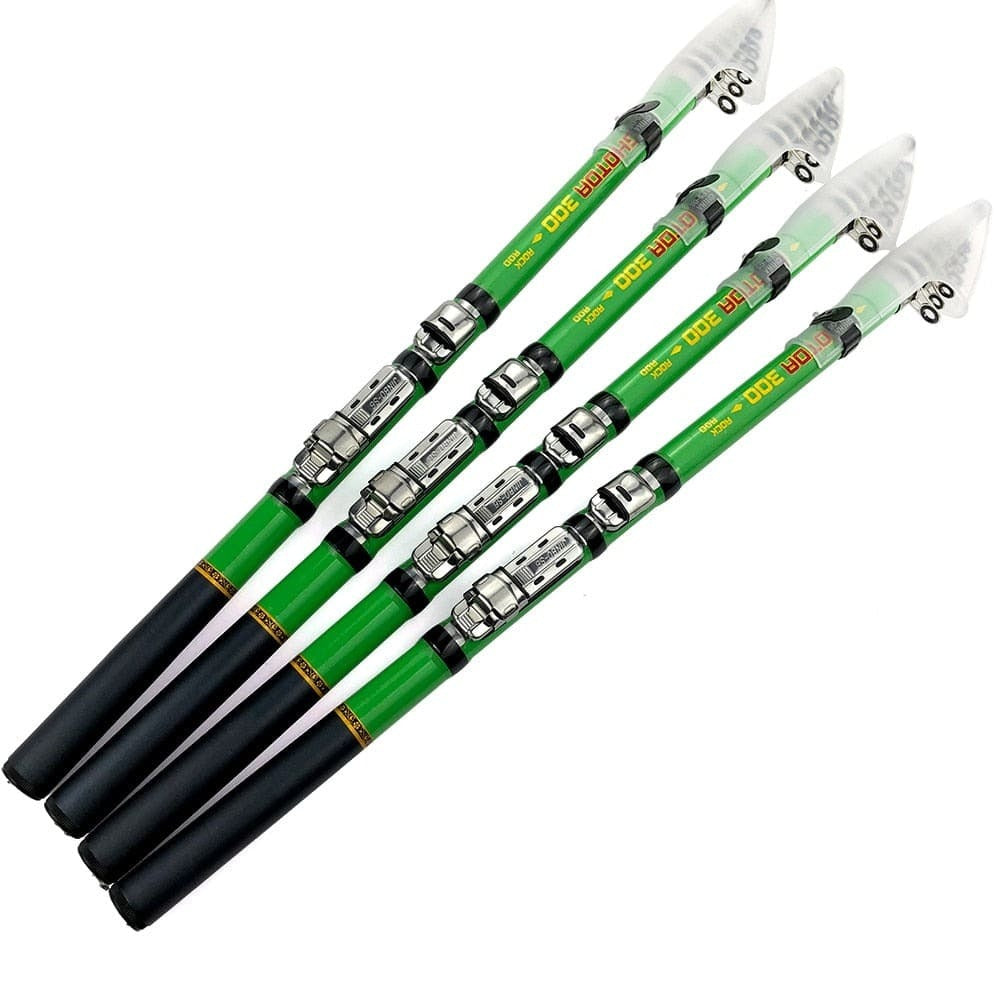 Vara de Pesca Telescópica FlashFisher 100% Fibra de Carbono Trançado Ultra Light