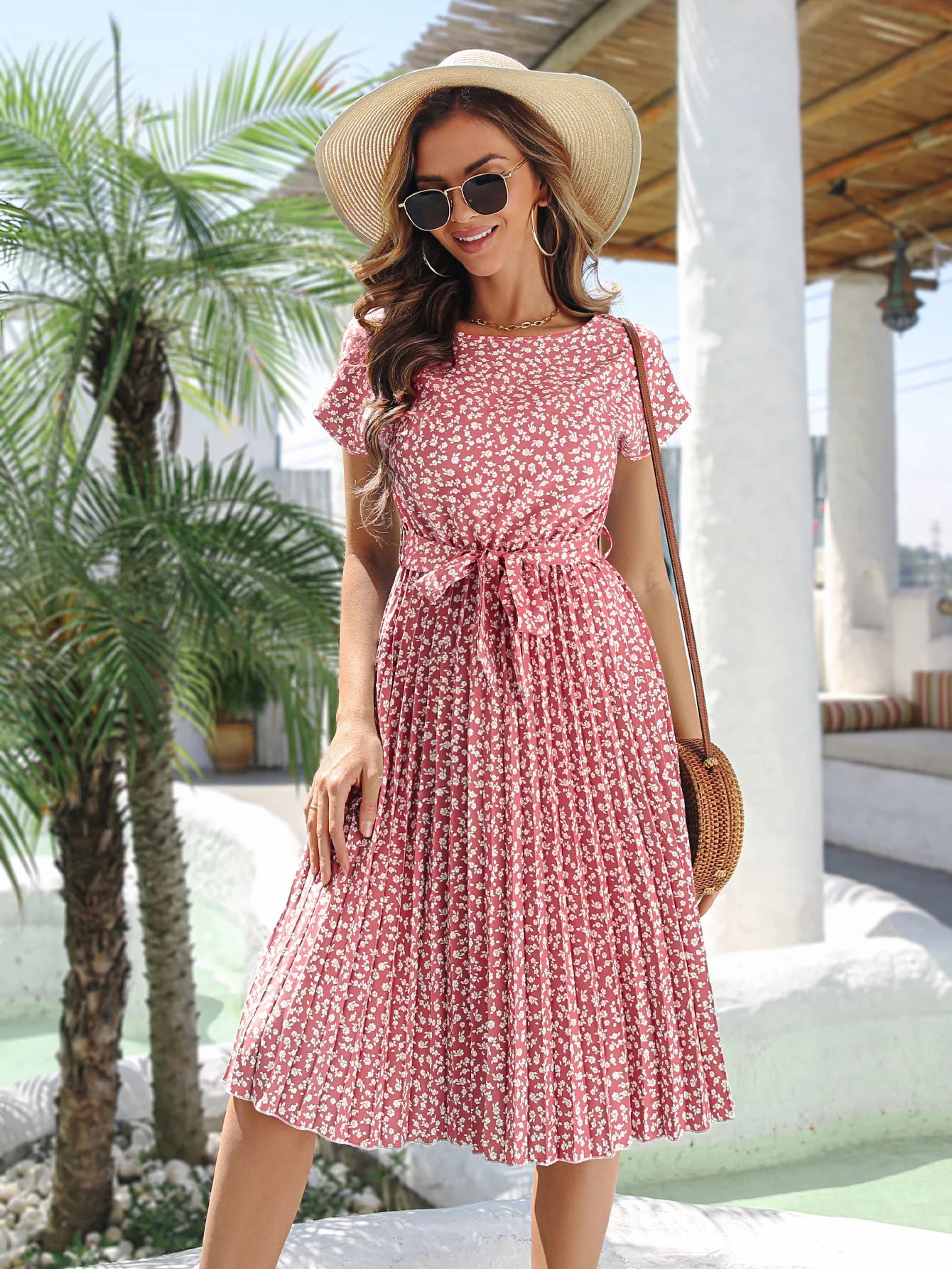 Vestido de Chiffon Estampado para Mulheres   Verão 2025